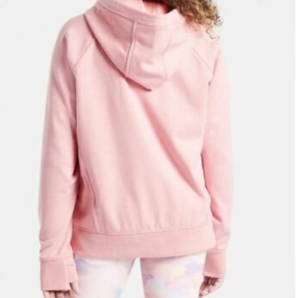 Athleta Girl Pink Cozy Sweatshirt Stronger Together Girls Medium 8/10 Fleece - Picture 11 of 13